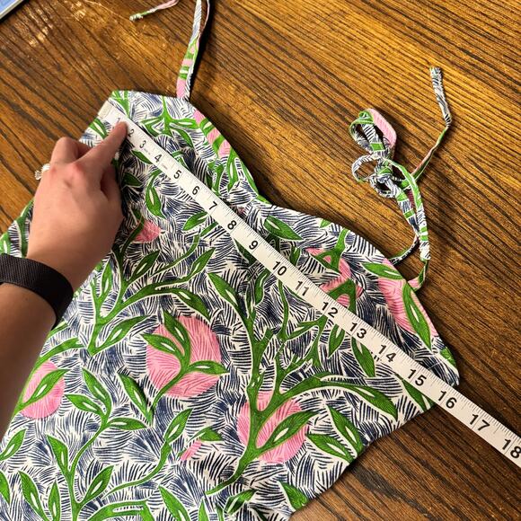 NWT Liberty & Justice Midi Dress Small Pink Green Tropical Resort Vacation - Picture 9 of 11